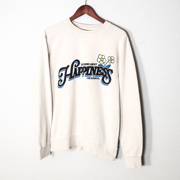 Dan + Shay Tops - Dan + Shay Sweatshirt Small 70s Nostalgia Soft Grunge Cream Daisycore Graphic